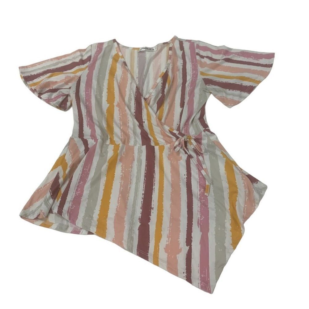 Asymmetrical Wrap Blouse